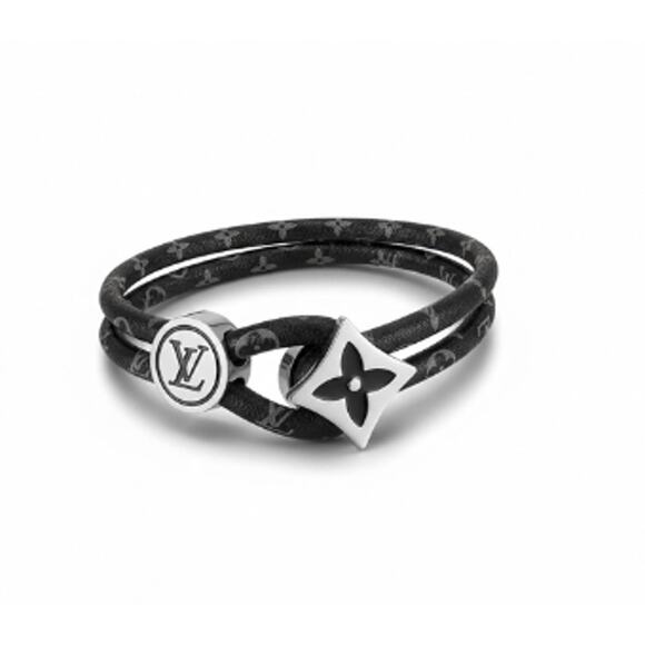 Louis Vuitton Jewelry - Louis Vuitton Catch It Black Monogram LV Heritage Bracelet (LVXX016)